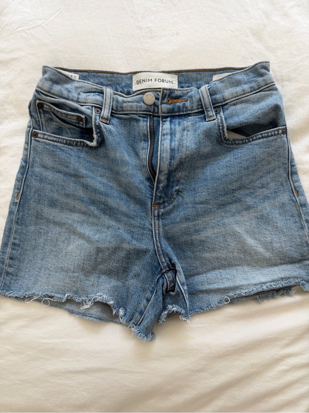 Denim Forum Light Blue High-Rise Denim Shorts
